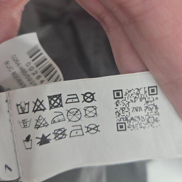 Zara White Green Cotton Ribbed Pockets Sleeveless Midi Dress Medium - Picture 11 of 13